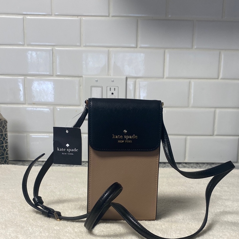 NWT Kate Spade Black and Brown Crossbody Bag